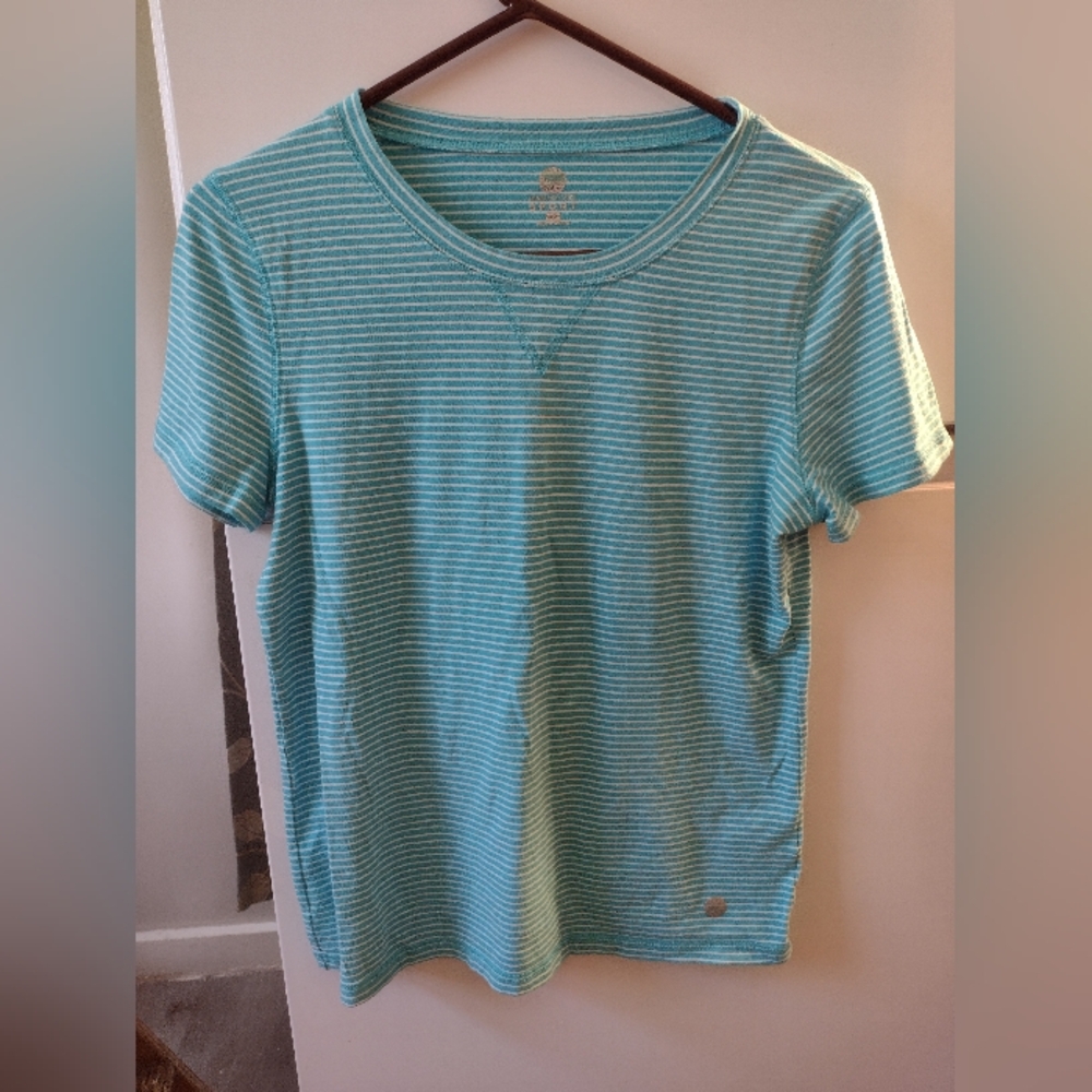 Jones New York Blue and White Short Sleeve Tee Size M. - Picture 4 of 10